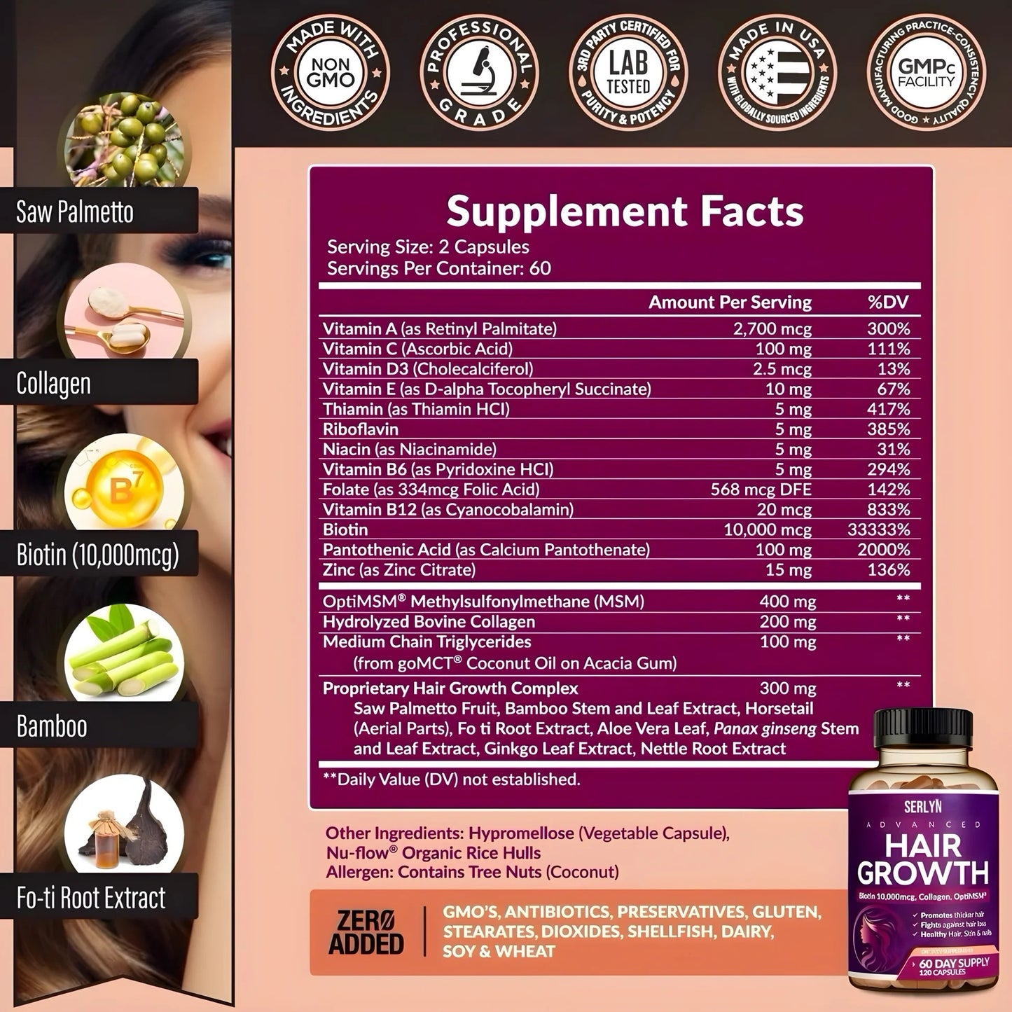 VITAMINAS PARA EL CABELLO - HAIR GROWTH