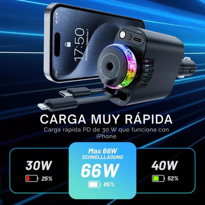 FreshDrive-“Cargador, aroma, luz y bienestar en cada viaje”💨